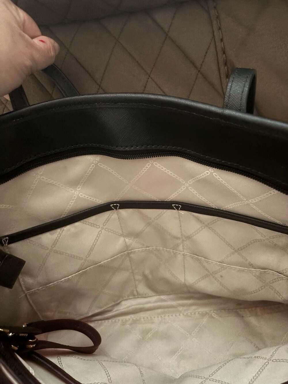 Michael Kors Eva Nylon Tote Bag in Red and Black - Picture 10 of 10